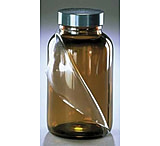 Image of Qorpak Safety-Coated Bottles, Qorpak 7720TW Amber Boston Round Bottles, Case of 24