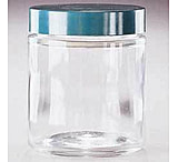 Image of Qorpak Straight-Sided Rounds, Wide Mouth, Qorpak 7747A With Pulp/Tinfoil-Lined Black Phenolic Cap, Case of 12