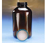 Image of Qorpak Wide-Mouth Bottles, Amber Glass, V I, with Caps, Qorpak 2P08QGTV With Fluoropolymer Resin-Lined Green Thermoset Caps, Case of 24