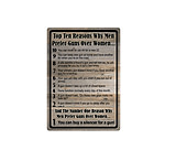 Image of River's Edge 10 Reasons For Gun Over Woman TinSign 16" 1559