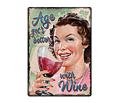 Image of River's Edge Age Gets Better With Wine Tin Sign 12x17 1443
