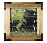 Image of River's Edge Wooden Frame 24-Inch Clock - Bears