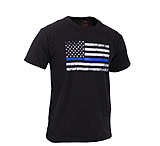 Image of Rothco Kids Thin Blue Line US Flag T-Shirt