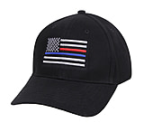Image of Rothco Thin Blue Line &amp; Red Line Low Profile Flag Cap