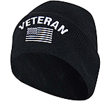 Rothco Veteran With US Flag Fine Knit Watch Cap - Mens, Black, One Size, 57878