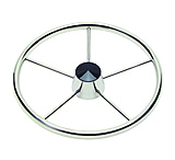 Image of Schmitt &amp; Ongaro Marine 170 13.5&quot; Stainless 5-Spoke Destroyer Wheel w/ Black Cap and Standard Rim