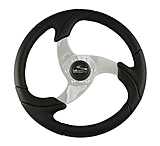 Image of Schmitt &amp; Ongaro Marine Folletto 14.2&quot; Black Poly Steering Wheel w/ Polished Spokes and Black Cap