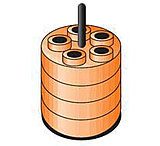 Image of Thermo Fisher Scientific Heraeus Megafuge 1.0/1.0R All-Purpose Tabletop Centrifuges, Thermo Fisher Scientific Scientific (cont.) 75007581 Tube Adapters For Round Bucket 20300-329 For 5 x 12/15 Ml Urine Tubes, Orange-Red