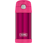 Image of Thermos FUNtainer Stainless Steel Insulated Pink Water Bottle w/Straw