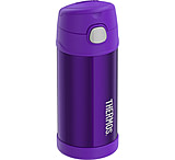 Image of Thermos FUNtainer Stainless Steel Insulated Purple Water Bottle w/Straw