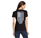 Image of Thin Blue Line Slim Fit Women's Shirt - Flag T-shirt
