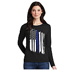 Image of Thin Blue Line Women's Long Sleeve - American