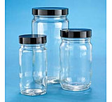 Image of VWR AC Medium Round Bottles, Clear, Wide Mouth VW5710238C22 Bulk Packs With Unattached Caps In Bags