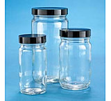 Image of VWR AC Medium Round Bottles, Clear, Wide Mouth VW5710858C26 Bulk Packs With Unattached Caps In Bags