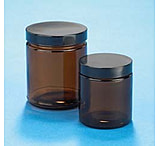 Image of VWR Amber Glass Jars, Wide Mouth VW5421689C26 Bulk Packs With Unattached Caps In Bags