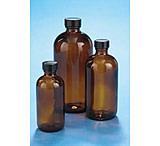 Image of VWR Boston Round Bottles, Amber, Narrow Mouth VW5120824V26 Convenience Packs With Caps Attached