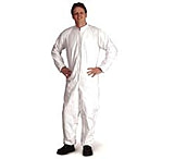 Image of VWR Coveralls made with DuPont Tyvek IsoClean Material IC190SWH3XVD Coveralls With Attached Boots