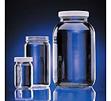 Image of Wheaton Clear Wide Mouth Bottle, Polypropylene Cap 4OZ, Case of 24, W216924