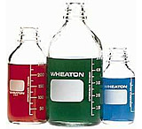 Image of Wheaton Media Bottles, Graduated, Wheaton 219720 With Polyethylene-Lined Cap, Case of 24