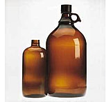 Image of Wheaton Safety-Coated Bottles, Amber, Narrow Mouth, Wheaton 220949 Bottles With PE-lined Cap, Case of 4