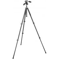 Manfrotto 294 Aluminum 3 Section Camera Tripod w/ 3 Way Photo/Video Tripod Head