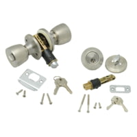 AP Products Combo Lock Set With Know Lock And Dead Bolt Stainless Steel