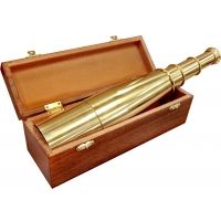 Barska Anchor Master 18x50 Collapsible Spyscope - Handcrafted Brass Telescope w/ Storage Chest AA10612