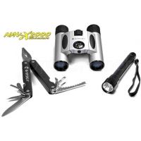Barska Outdoor Adventure Kit - 10x25 Binoculars, Flashlight, Multitool - AR10735