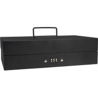 Barska Slim Combo Lock Cash Box w/ Removable Tray, Lid Money Clip