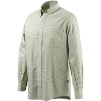 Beretta Men's Drip Dry Long Sleeve Beige &amp; Brown Chck Lrge