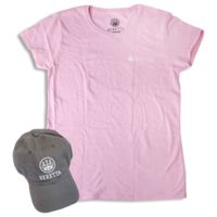 Beretta Women's Cap &amp; T-shirt Medium Roll-up Combo Grey/Pink