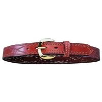 Bianchi B24 Fancy Stitched Belts, Waist Size - 28in, Tan Leather