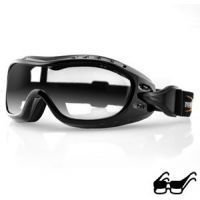 Bobster Night Hawk OTG Sport Goggle with Black Frame and Anti-fog Clear Lens BHAWK01C