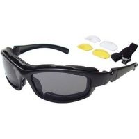 Bobster Road Hog Action Eyewear Convertible Goggles / Sunglasses w/ 3 Lens Set, Black Frame BRH001AC