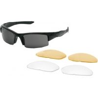 Body Specs Interchangeable Vibes Sunglasses Shiny Black Frame/Smoke Anti-fog Lens