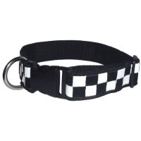 Boston Leather 1-1/2 Navy &amp; White Policeband