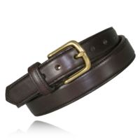 Boston Leather 1 1/4inch Brown Feather Edge Dress Belt