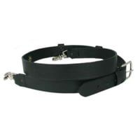 Boston Leather Black full grain leather no line radio strap with reflective trim