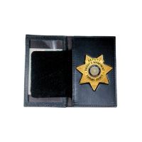 Boston Leather Model 110 Book Style Badge Case With Oversized Id Window