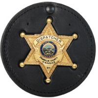 Boston Leather Small Round Clip-on Badge Hold