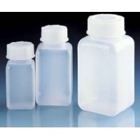 BrandTech Square Laboratory Bottles, Low-Density Polyethylene, Wide Mouth, BrandTech V92789, Pack of 12