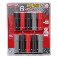 Brinkmann Outdoors 6 LED Plastic Flashlights, 10 Pack