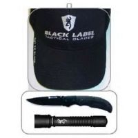 Browning Black Label Cut To Black Knife and Flashlight Combo w/ 3 1/8" Blade