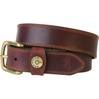 Browning Leather Belt 40" Brown W/shotshell Head On Loop