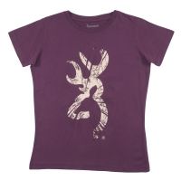 Browning Womens Forest Floor Buckmark S,S Tee-Clasic Fit
