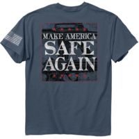 Buck Wear T-shirt "america Safe Again" S-sleeve Slate 2xl