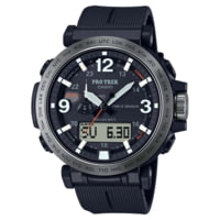 Casio Outdoor Pro Trek Solar Powered Triple Sensor Word Time Watch w/Biomas Plastic Case and Strap - Men's