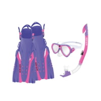 Body Glove Aruba Women's Mask/Snorkel/Fin Snorkeling Set - Pink/Purple 4FBD9332