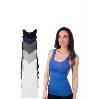 Agiato Womens Basic U Tank, 6 Pack