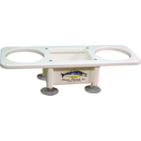 Deep Blue Double Drink Holder W/Center Storage Box